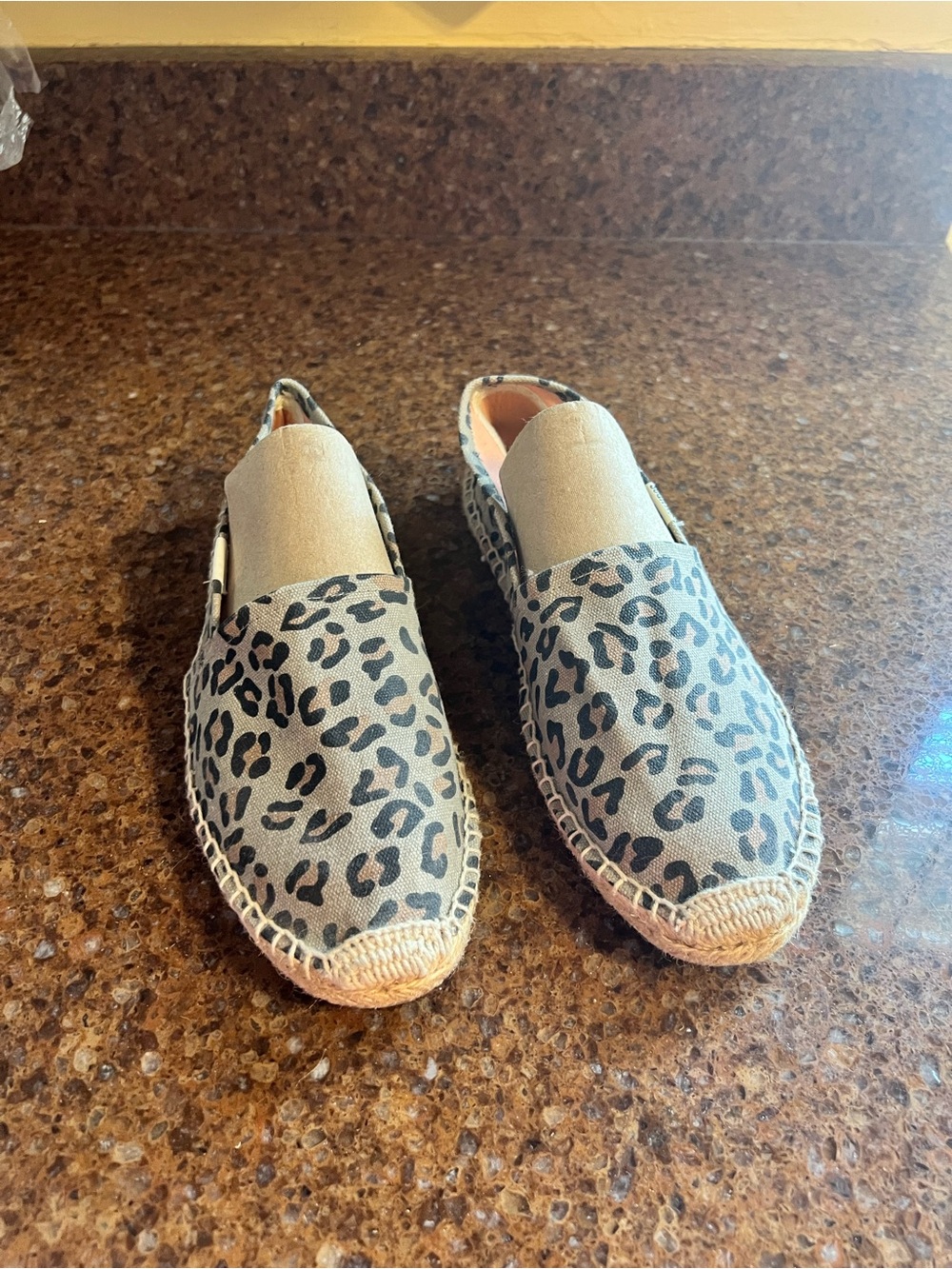 Soludos Leopard Print Espadrille Flats in Tan and Black